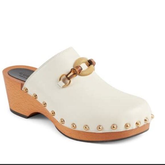 Gucci Bamboo Horsebit Clog Mystic White 38 - Picture 1 of 13